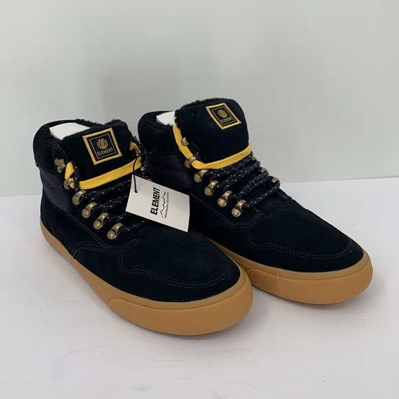 Element Topaz C3 lace-up suede boots shoe Sherpa lining navy blue men new 8.5 main image 6